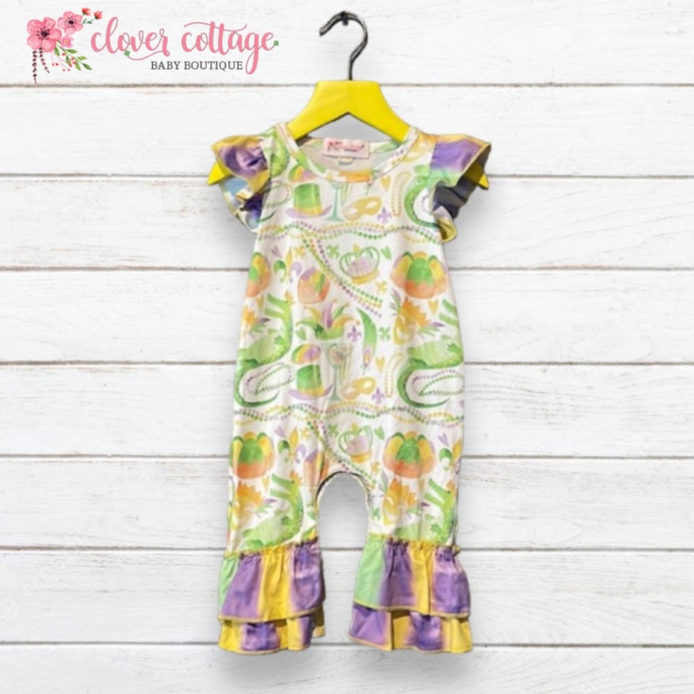 Clover Cottage Krewe Queen Mardi Gras Romper